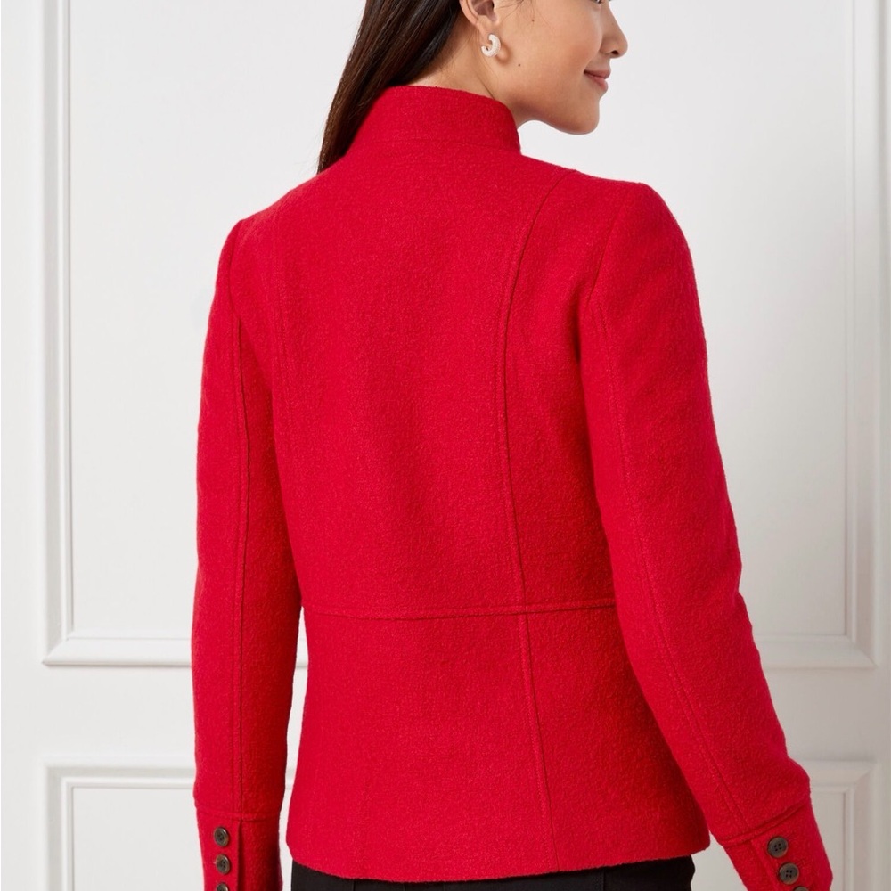 Talbots Vibrant Red Wool-Blend Button Jacket - Picture 2 of 7